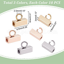 30Pcs 3 Colors 201 Stainless Steel Tube Bails&nbsp;STAS-UN0038-70