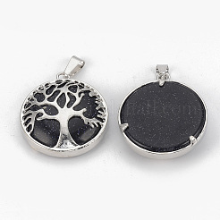 Synthetic Blue Goldstone Pendants&nbsp;G-S292-10D-P