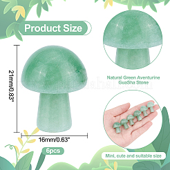 6Pcs Natural Green Aventurine GuaSha Stone&nbsp;G-PH0001-73