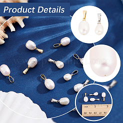 10Pcs 2 Styles Natural Cultured Freshwater Pearl Rice Pendants&nbsp;PALLOY-BBC00006