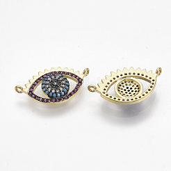 Brass Micro Pave Cubic Zirconia Links connectors&nbsp;ZIRC-T012-73G