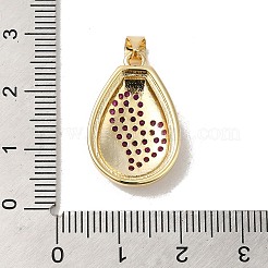 Rack Plating Brass Micro Pave Cubic Zirconia Pendants&nbsp;KK-P241-26G