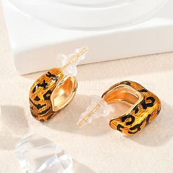 Brass Enamel Stud Earrings&nbsp;EJEW-P301-04G