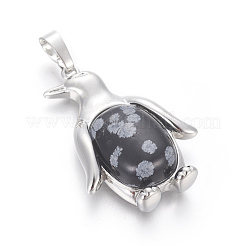 Natural Snowflake Obsidian Pendants&nbsp;G-L512-A08