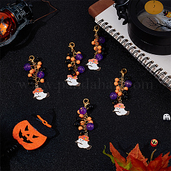 8Pcs Halloween Ghosts Alloy Enamel Bookmarks Pendant Decoration&nbsp;HJEW-SC0001-80