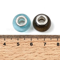 Handmade Silver Foil Glass European Beads&nbsp;LPDL-R008-M