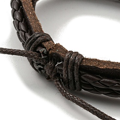 Adjustable PU Leather & Waxed Braided Cord Bracelets&nbsp;BJEW-F468-18