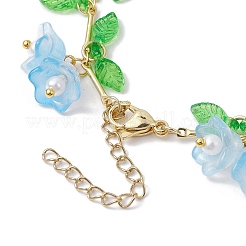Flower Glass & Acrylic Charm Bracelets&nbsp;BJEW-JB10443-01