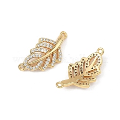 SHEGRACE Brass Micro Pave Clear Cubic Zirconia Connector Charms&nbsp;XGRQ3P311-600G