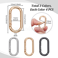 12Pcs 3 Colors Zinc Alloy Spring Gate Rings&nbsp;FIND-PH0059-73