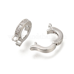 Rack Plating Brass Micro Pave Clear Cubic Zirconia Enhancer Shortener Bails&nbsp;KK-F883-12P