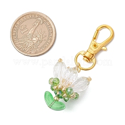 Flower Glass Pendants Decorations&nbsp;HJEW-MZ00248-04