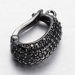 Brass Micro Pave Cubic Zirconia Enhancer Shortener Bails&nbsp;KK-E671-05D