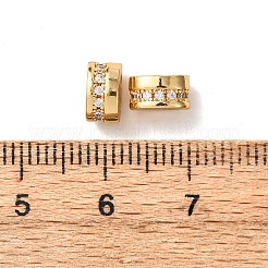 Brass Micro Pave Clear Cubic  Zirconia Slide Charms&nbsp;KK-K422-17G
