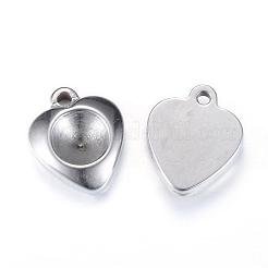 Tarnish Resistant 201 Stainless Steel Pendant Rhinestone Settings&nbsp;STAS-S053-07