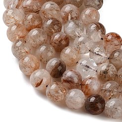 Natural Black Gold Rutilated Quartz Beads Strands&nbsp;G-C268-B02-03