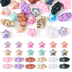 24PCS 2Style Opaque Acrylic Beads and UV Platings Acrylic Beads&nbsp;SACR-TA0001-27