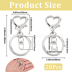 20Pcs Zinc Alloy Keychain Clasps&nbsp;FIND-SP0004-26P