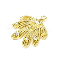 Brass Pave Clear Cubic Zirconia Pendants&nbsp;KK-L238-30G