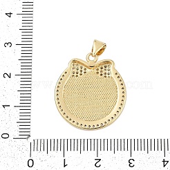 Brass Micro Pave Cubic Zirconia Pendants&nbsp;KK-I723-37G