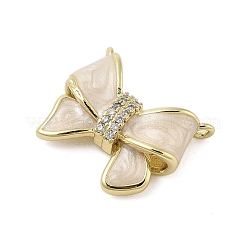 Bowknot Rack Plating Brass Micro Pave Cubic Zirconia Pendants&nbsp;KK-Z074-18G
