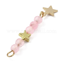 3Pcs 3 Styles Natural Rose Quartz Faceted Round Beaded Pendants&nbsp;PALLOY-JF03604-03