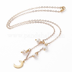 Moon Pendant Necklaces&nbsp;NJEW-JN03260-02