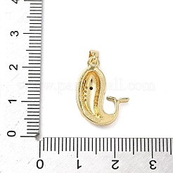 Brass Micro Pave Cubic Zirconia Pendants&nbsp;KK-P334-23G-01