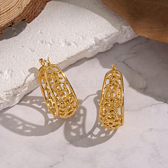 Vintage Hollow Star 304 Stainless Steel Hoop Earrings&nbsp;ZZ7170