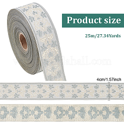 Polyester Jacquard Flower Ribbon for Clothing Accessories&nbsp;OCOR-WH0090-73B