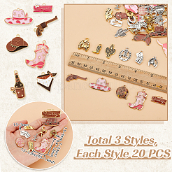 3 Sets 3 Styles West Cowboy Alloy Pendants Sets&nbsp;FIND-PH0029-20