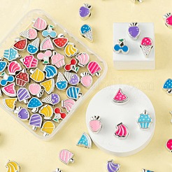 80Pcs 8 Style Food Series UV Plating Acrylic European Beads&nbsp;OACR-LS0001-08