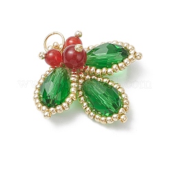 Glass & Glass Seed Beads Beaded Pendants&nbsp;PALLOY-MZ01053