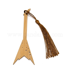Guitar Bamboo Bookmarks with Tassels for Book Lover&nbsp;AJEW-WH0034-37