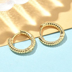 Textured Brass Hoop Earrings&nbsp;EJEW-A132-13G