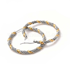 Non-Tarnish 304 Stainless Steel Twist Rope Hoop Earrings for Women&nbsp;EJEW-C011-03P