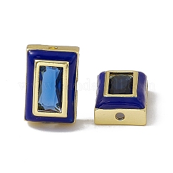 Rack Plating Brass Rectangle Beads&nbsp;KK-C007-14G