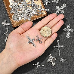 100Pcs 10 Styles Tibetan Style Alloy Pendants&nbsp;TIBEP-CJ0001-84