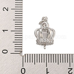 Rack Plating Brass Micro Pave Clear Cubic Zirconia Peg Bails&nbsp;KK-F876-25P