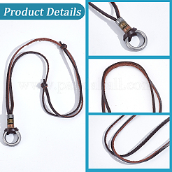 1Pc Men Adjustable Cowhide Pendant Necklaces&nbsp;NJEW-GF0001-21