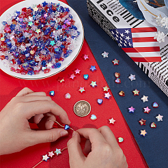 900Pcs 6 Styls Independence Day Themed Eco-Friendly Transparent Acrylic Beads Sets&nbsp;MACR-SP0001-55