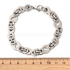 201 Stainless Steel Hollow Oval Byzantine Chain Bracelets&nbsp;BJEW-B078-145P-1