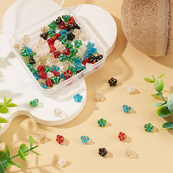 100Pcs Baking Paint and Golden Metal Enlaced Glass Beads&nbsp;DGLA-TAD0001-02