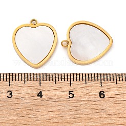 Ion Plating(IP) 304 Stainless Steel Pave Natural Shell Pendants&nbsp;STAS-Z100-02G-02