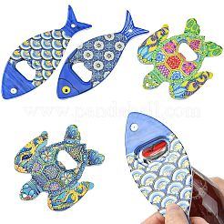 4Pcs 4 Styles Melamine Bottle Opener Fridge Magnet&nbsp;AJEW-CJ0001-54