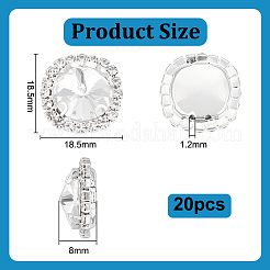 20Pcs Brass with Glass Sew on Rhinestone&nbsp;FIND-OC0013-69