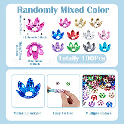 100Pcs UV Plated ABS Bead Caps&nbsp;OACR-TA0001-74