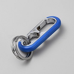 Oval Alloy Keychain Clasps with Double Rings&nbsp;FIND-YWC0011-02B