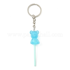 Resin Bear Lollipop Pendant Keychain&nbsp;KEYC-JKC00522-02