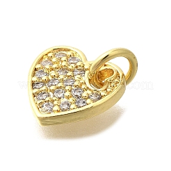 Brass Micro Pave Clear Cubic Zirconia Pendants&nbsp;KK-M297-23G